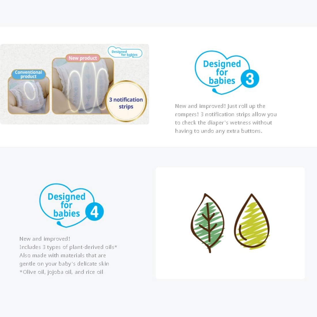 Baby Organic Diapers – Moony Natural Diapers Bundle with Americas Toys Wipes – Japanese Diapers Organic Cotton Additive-Free Ingredients Notification Strips Packaging May Vary Small (9-18 lb) 58 Count - Image 5